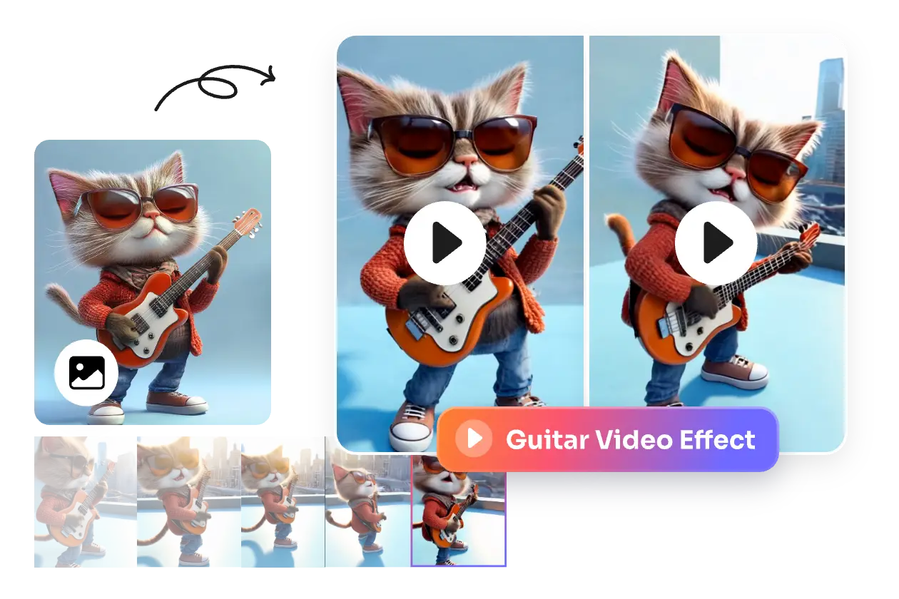 effetto video di chitarra ai con facilità