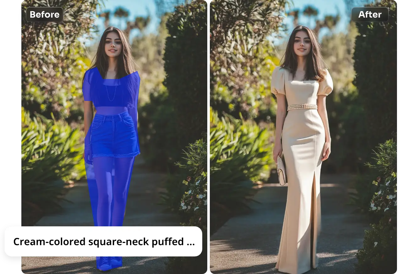 mudar um vestido de mulher para um vestido de baile comprido de cor gritante com a ferramenta virtual de experimentação de vestidos de baile