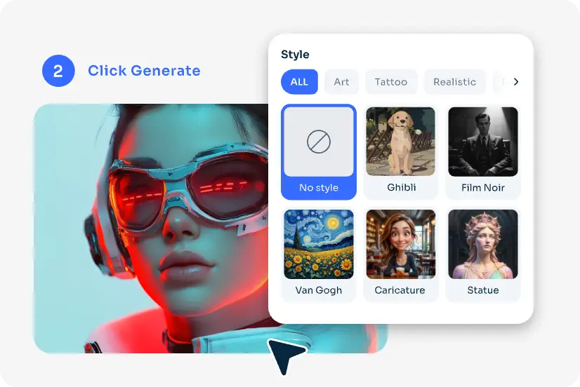 não escolher um estilo no aiease 3d character creator