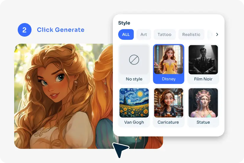 elige el estilo disney para la imagen generada