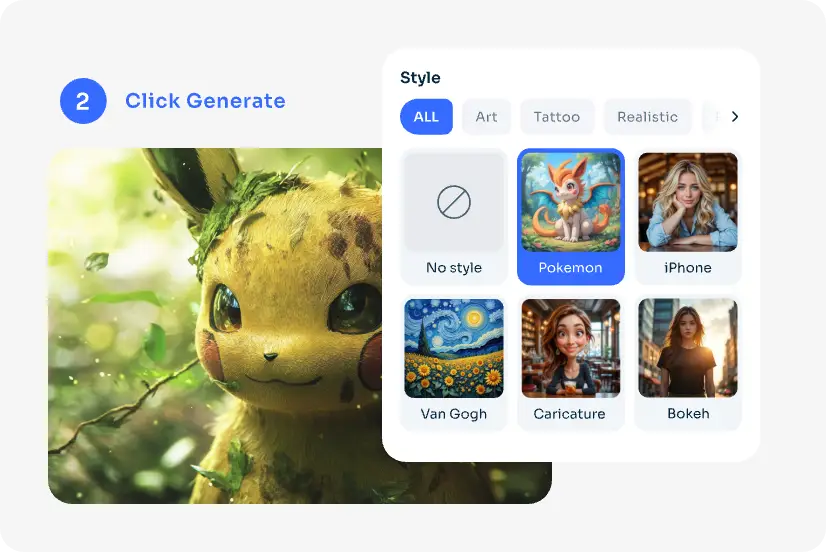choose the pokemon style from the library