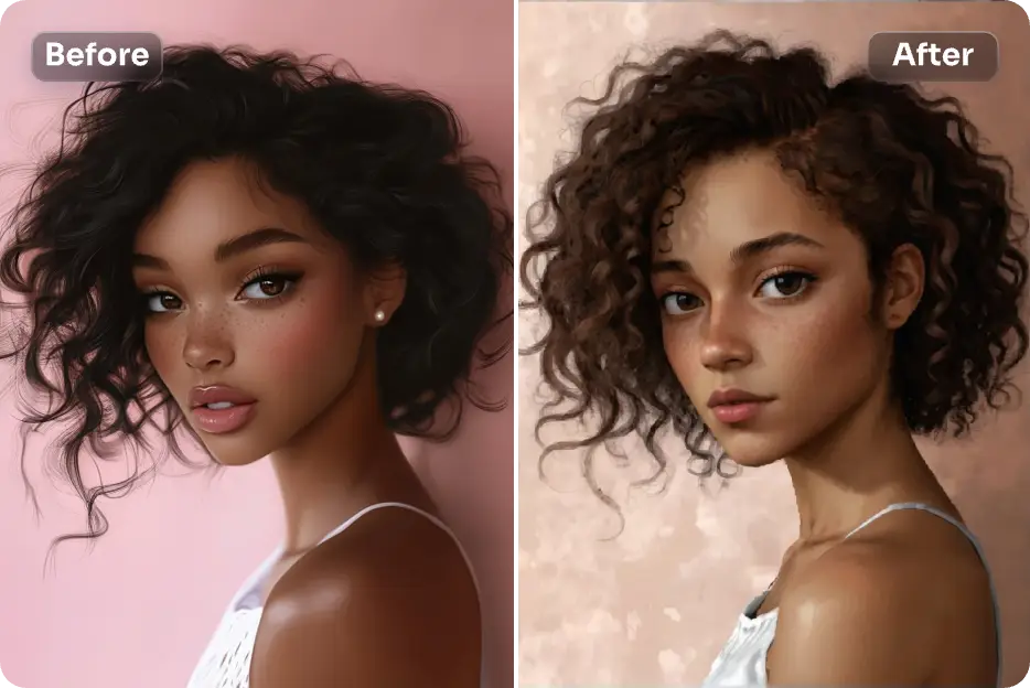 convierte una hermosa chica negra a ps2 art en aiease ai style transfer tool