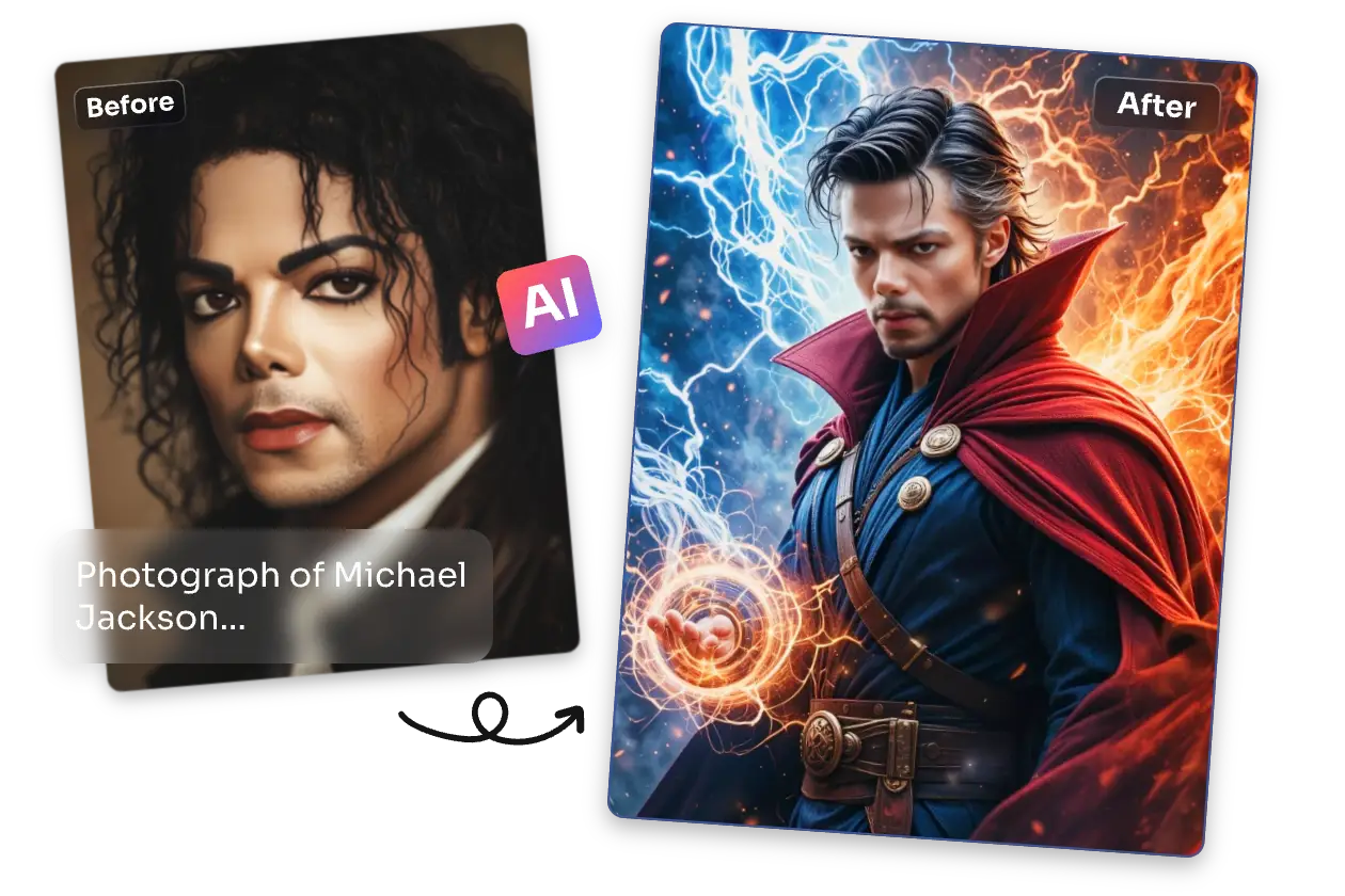 convert mike jackson to a moive star with ai ease celebrity ai image generator