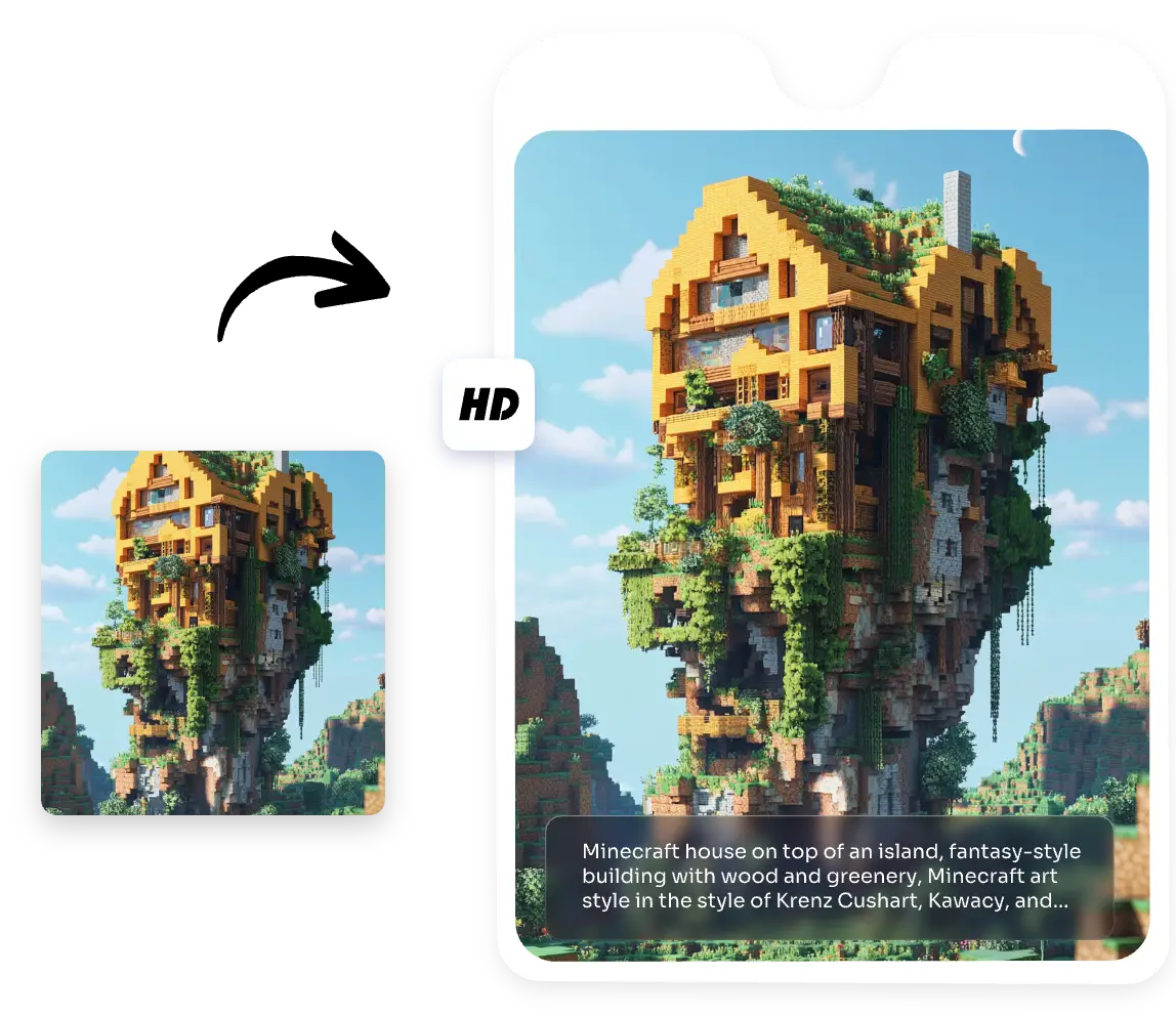 create a high quality minecraft ai image