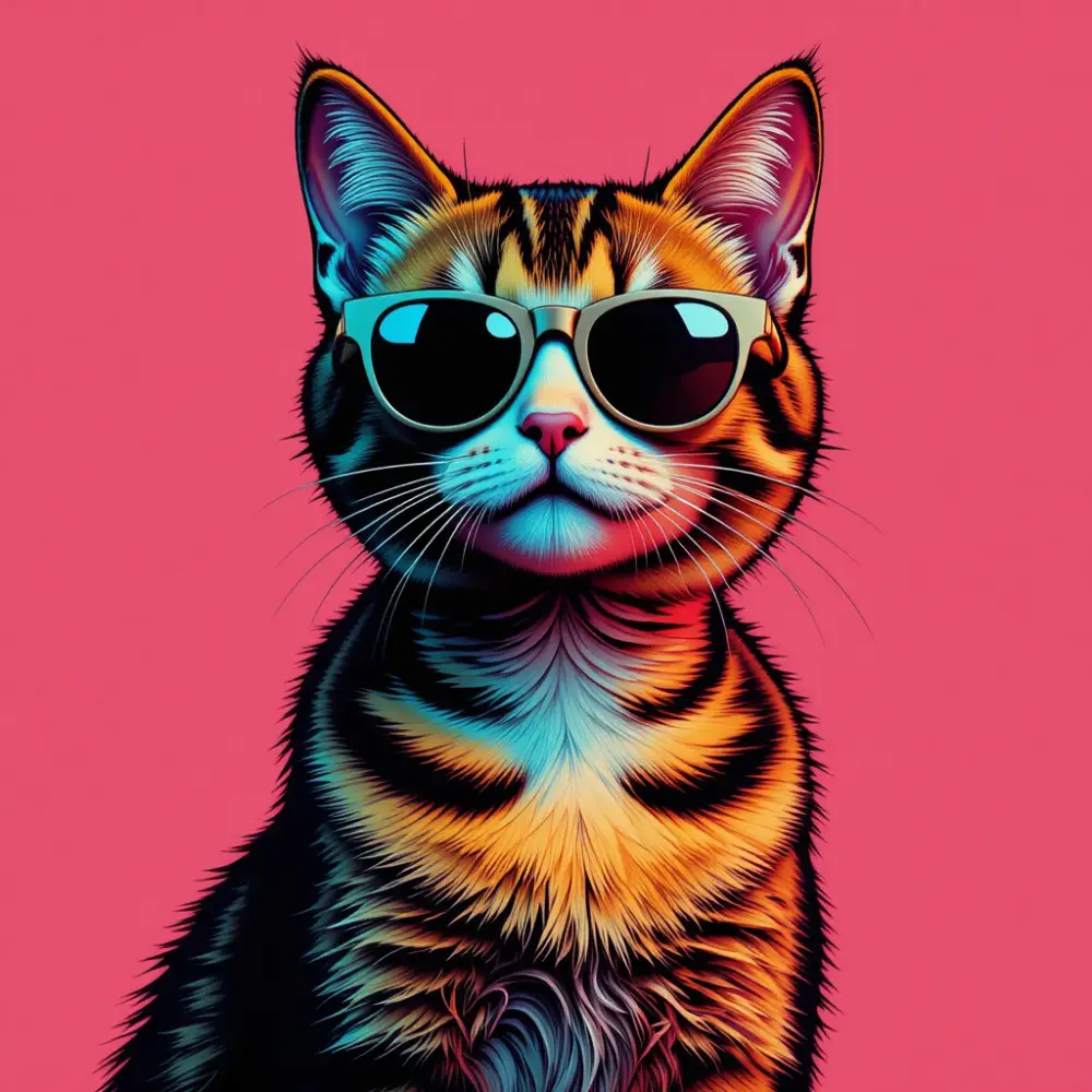 crear ai pop art gato con gafas de sol usando ai ease
