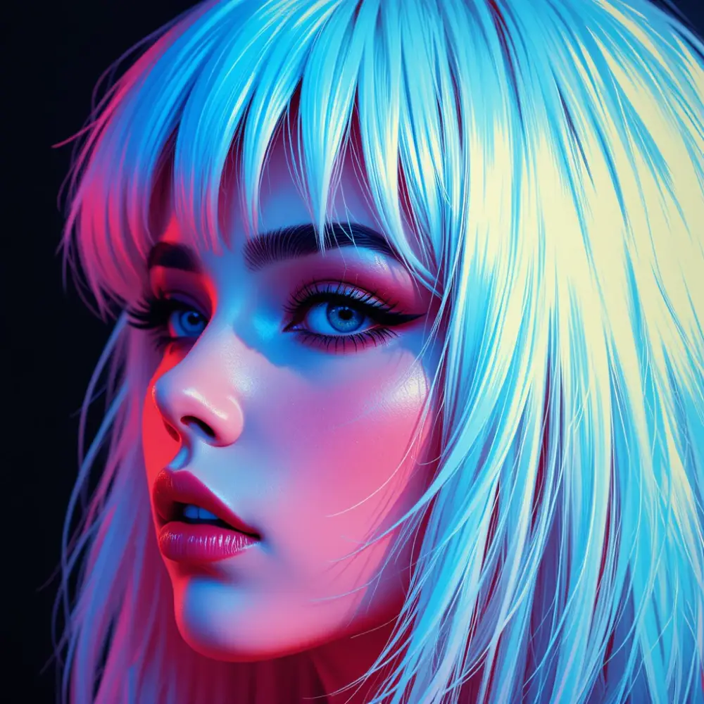 crear ai pop art mujer con pelo largo con ai facilidad