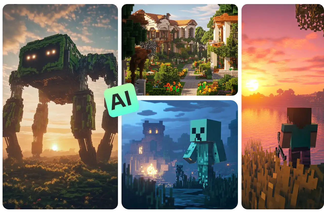 create minecraft ai images from text prompts