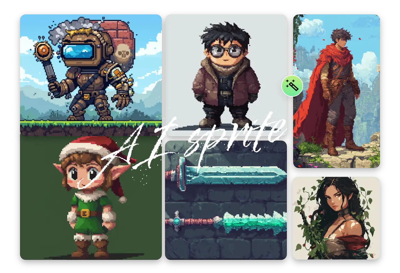 create your sprite character design using ai ease text to image