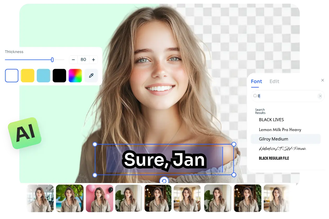 customize whatsapp sticker in AI Ease