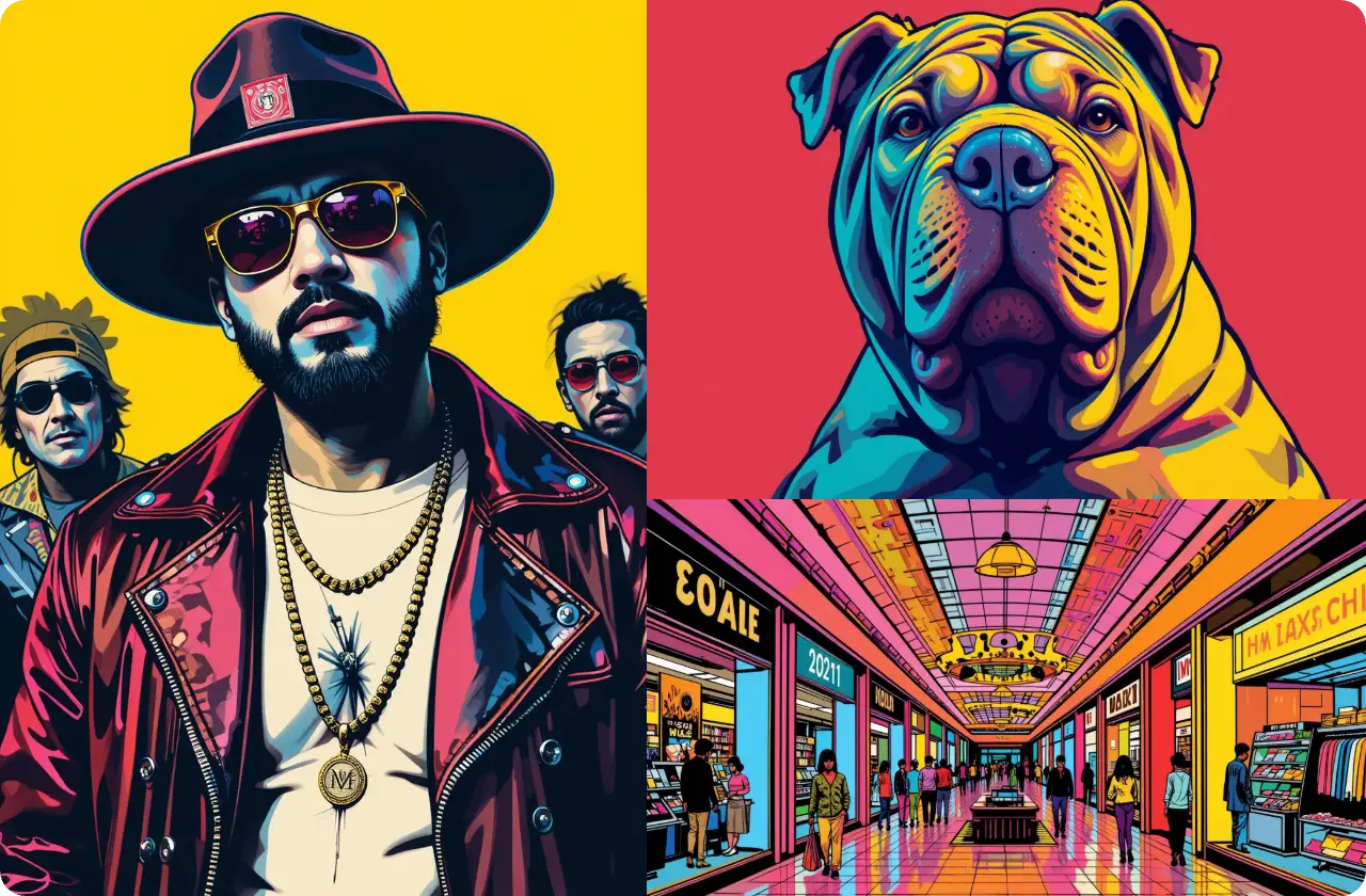 diseño diversos temas de arte pop