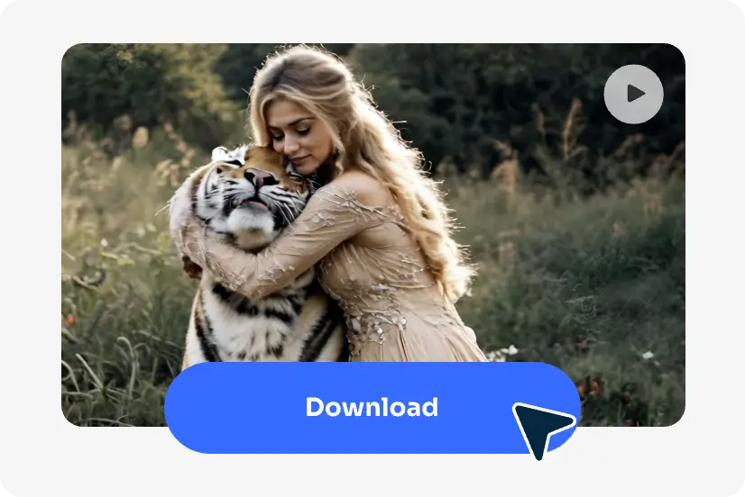 télécharger la vidéo de l'étreinte du tigre générée par l'intelligence artificielle