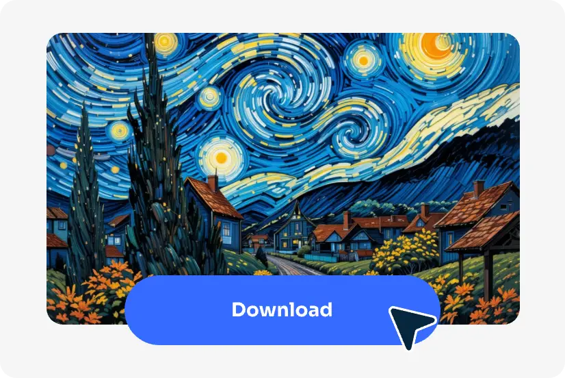 download the generated van gogh style starry night image