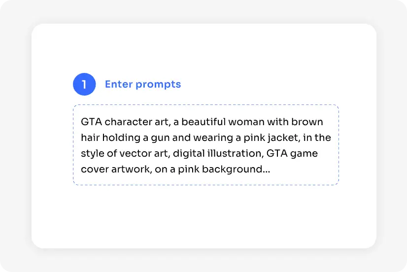 enter prompts for the sprite creation