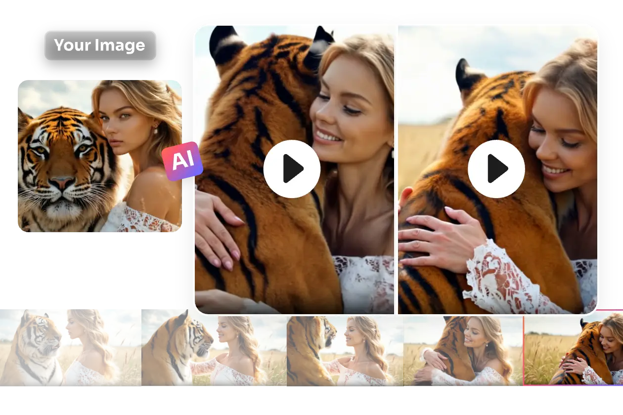 générez une vidéo réaliste d'étreinte de tigre en quelques minutes avec ai ease free ai tiger hug video generator