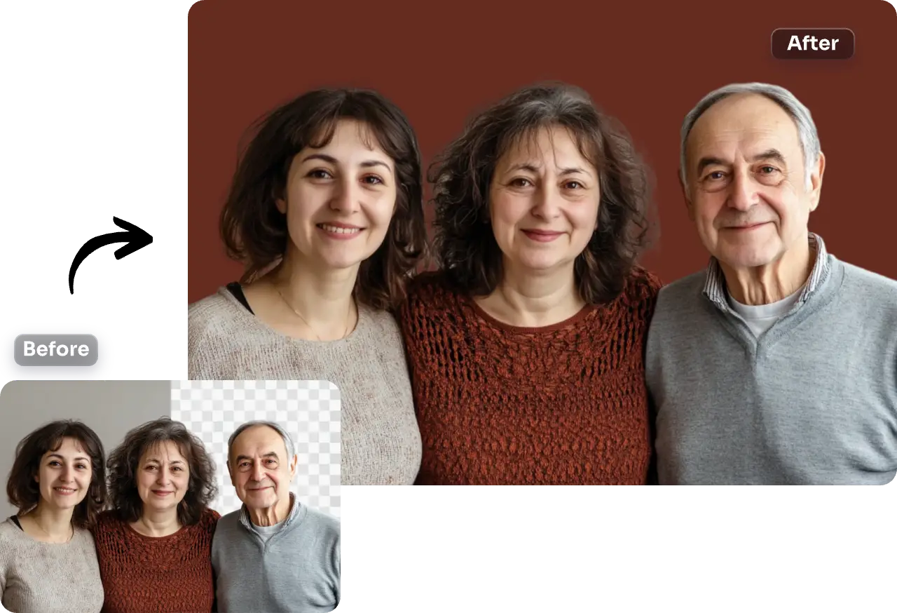 generate background for family portrait with ai ease