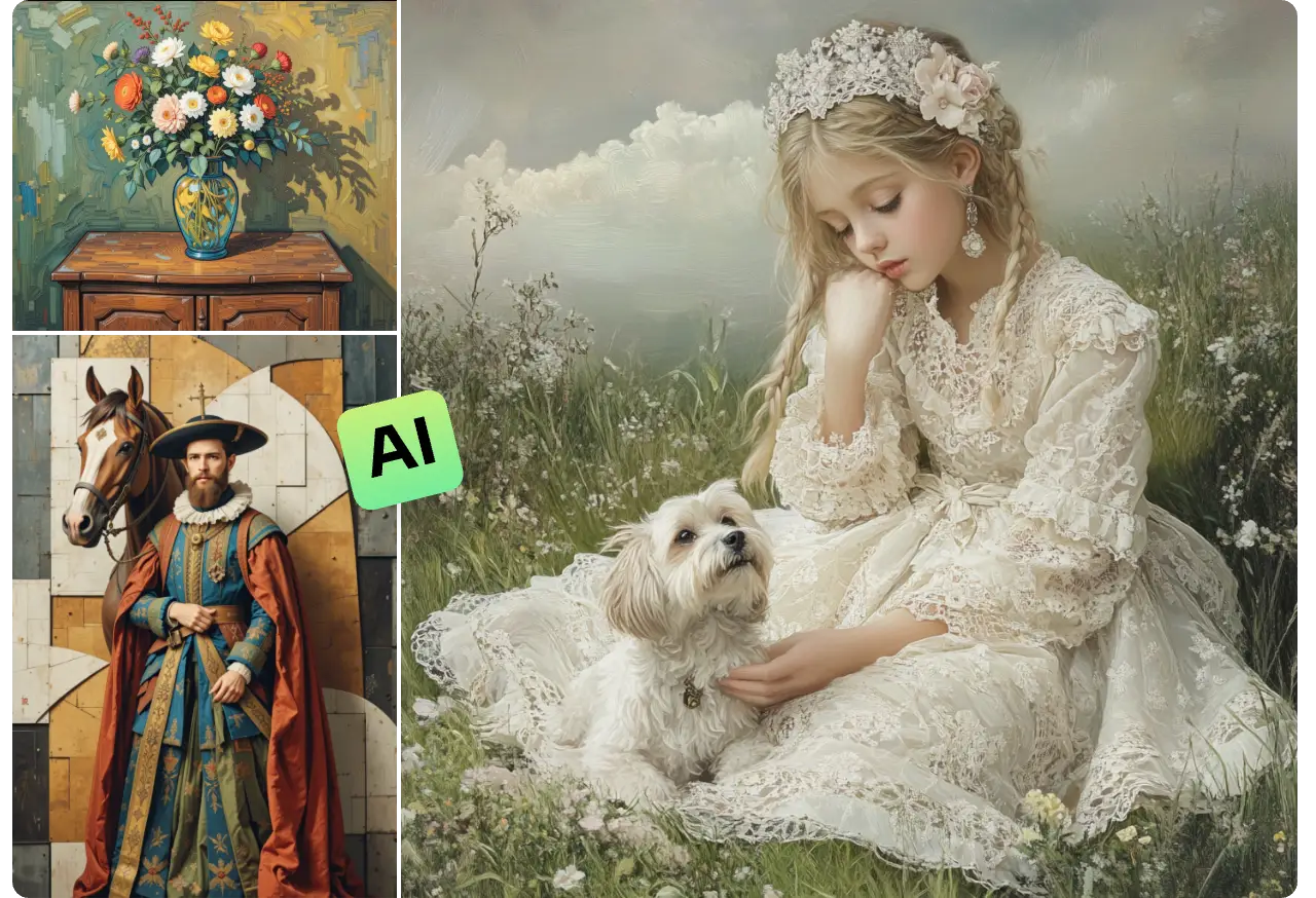 generate three nft artworks in oil painting styles with ai ease free nft generator
