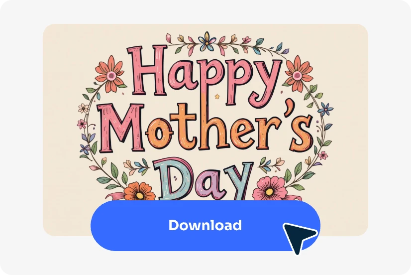 consigue una colorida palabra dibujada a mano de feliz día de la madre hecha en aiease word art generator