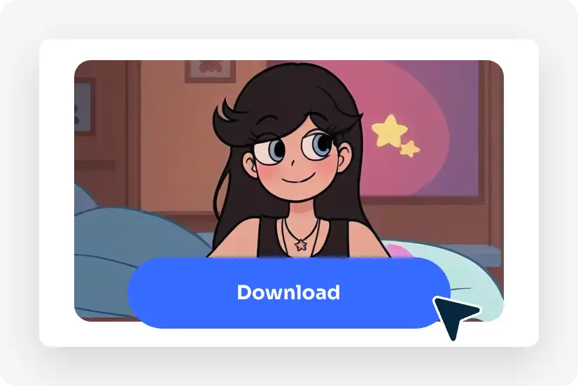 get a flat cartoon girl portrait and download it instantly