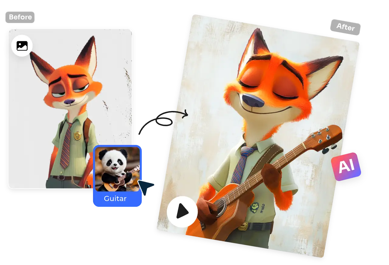 immagine a video con effetto video ai guitar