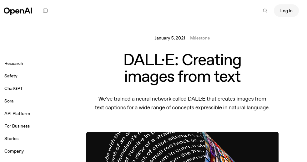 interface of openai image generator