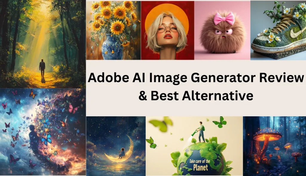 nine ai generated photos with adobe ai image generator alternative ai ease