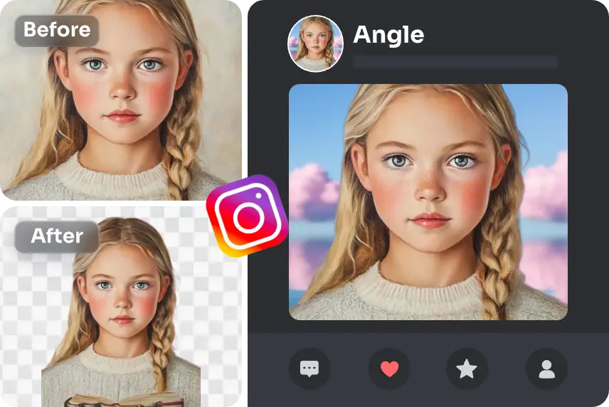 remover e alterar um fundo fotográfico estético de uma imagem de publicação nas redes sociais