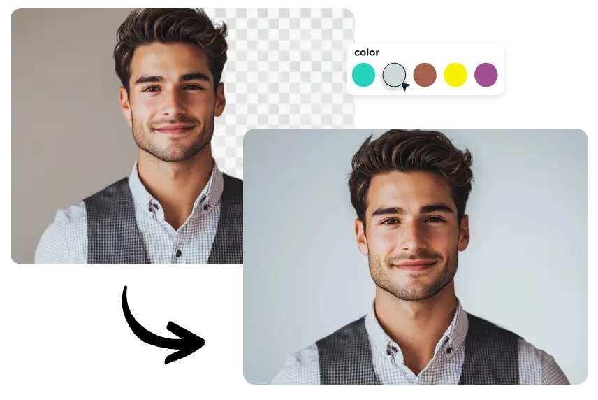 remover e alterar a cor de fundo de um retrato de empresa