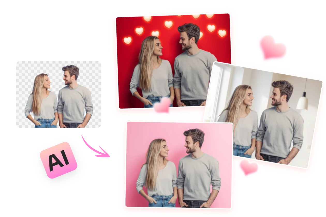quitar bg para añadir nuevo bg para fotos de pareja