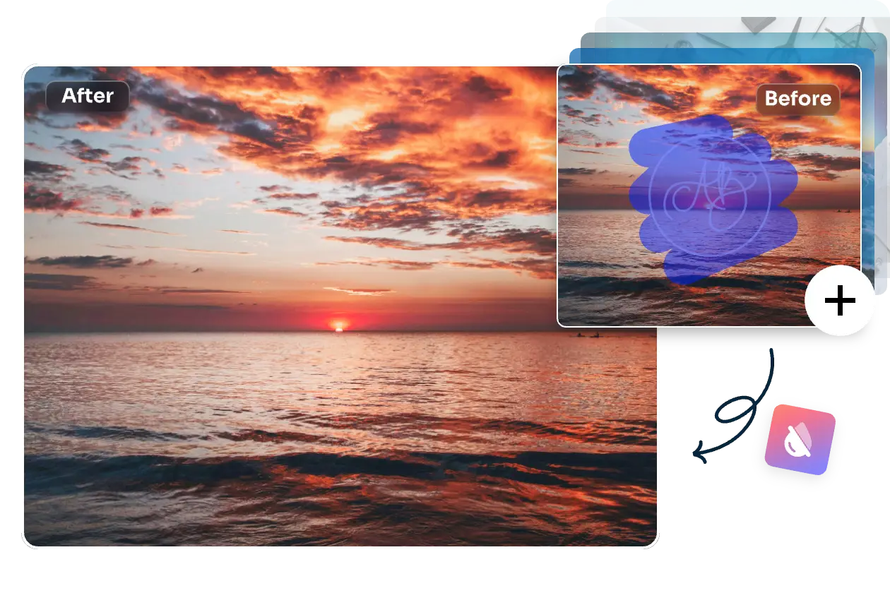 remover marca de água de imagem em massa no aiease batch photo editor