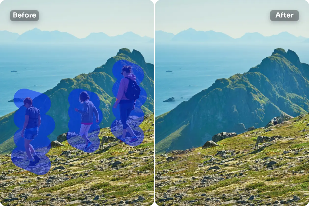 eliminar-tres-personas-de-la-imagen-de-paisaje-de-montaña-utilizando-AI-Ease-online-free-object-remover