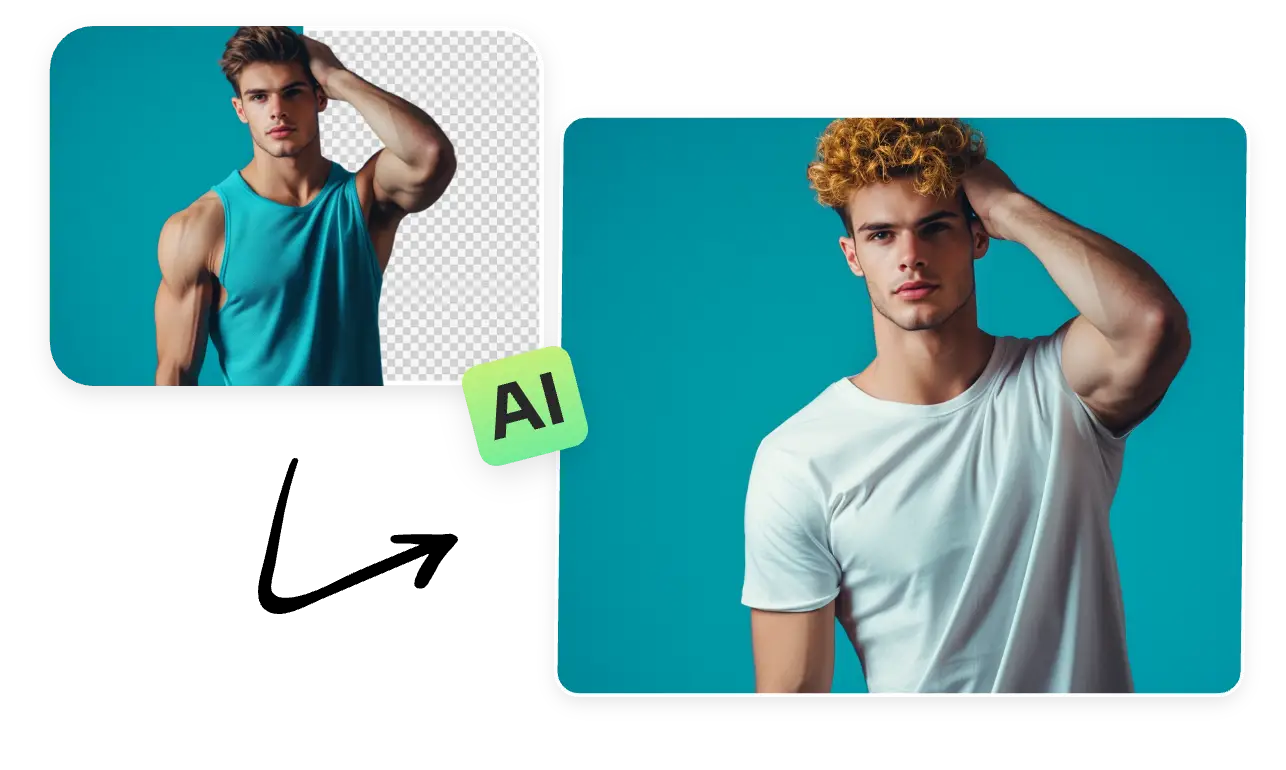 replace the clothes of ai generated male fitness influencer