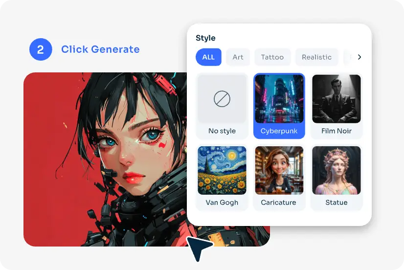 select style to generate cyberpunk character