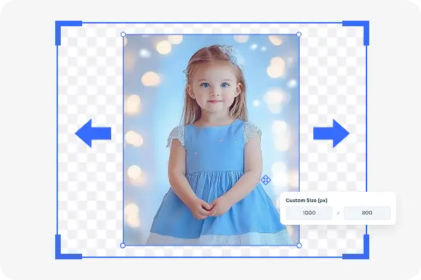 start ai uncropping image with a girl
