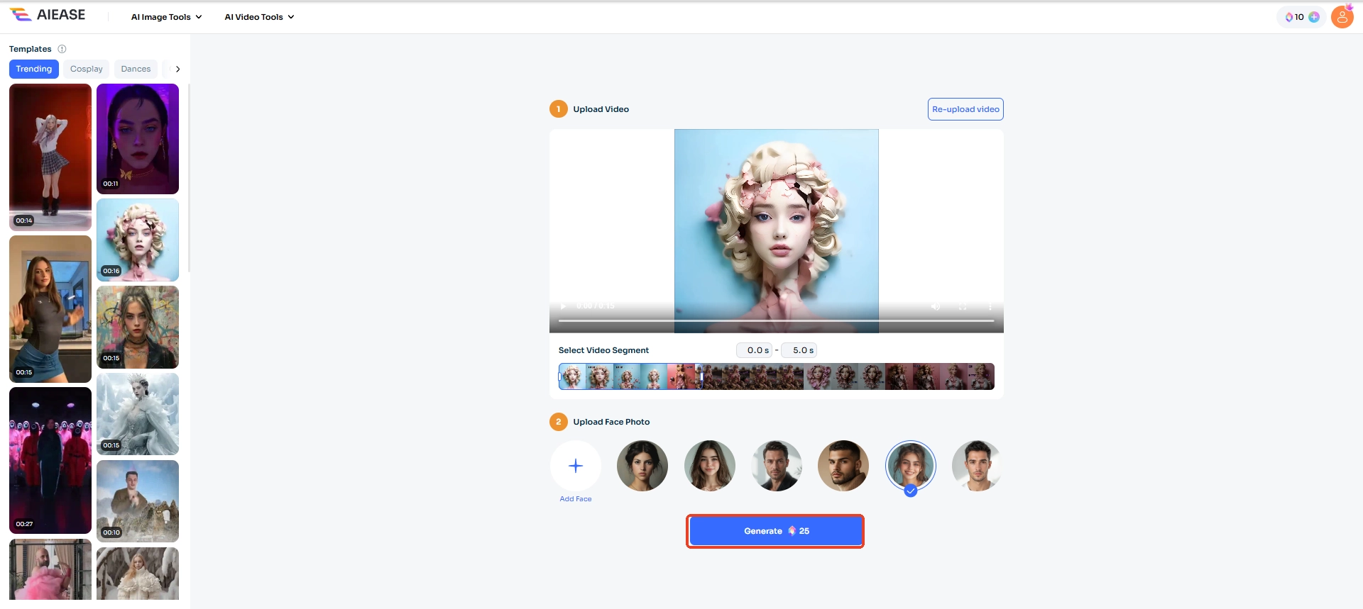start the ai video faceswap with ai ease