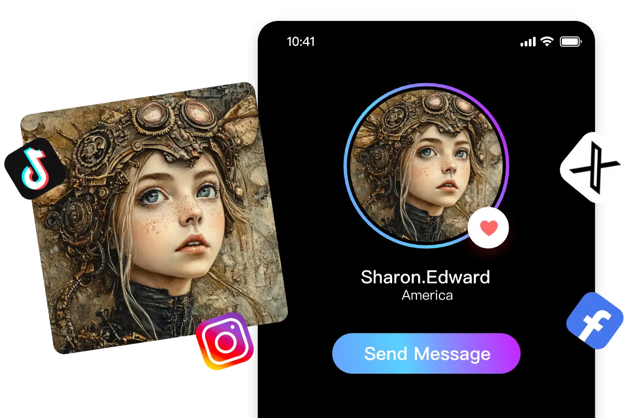 avatar de fille de style steampunk généré par steampunk ai