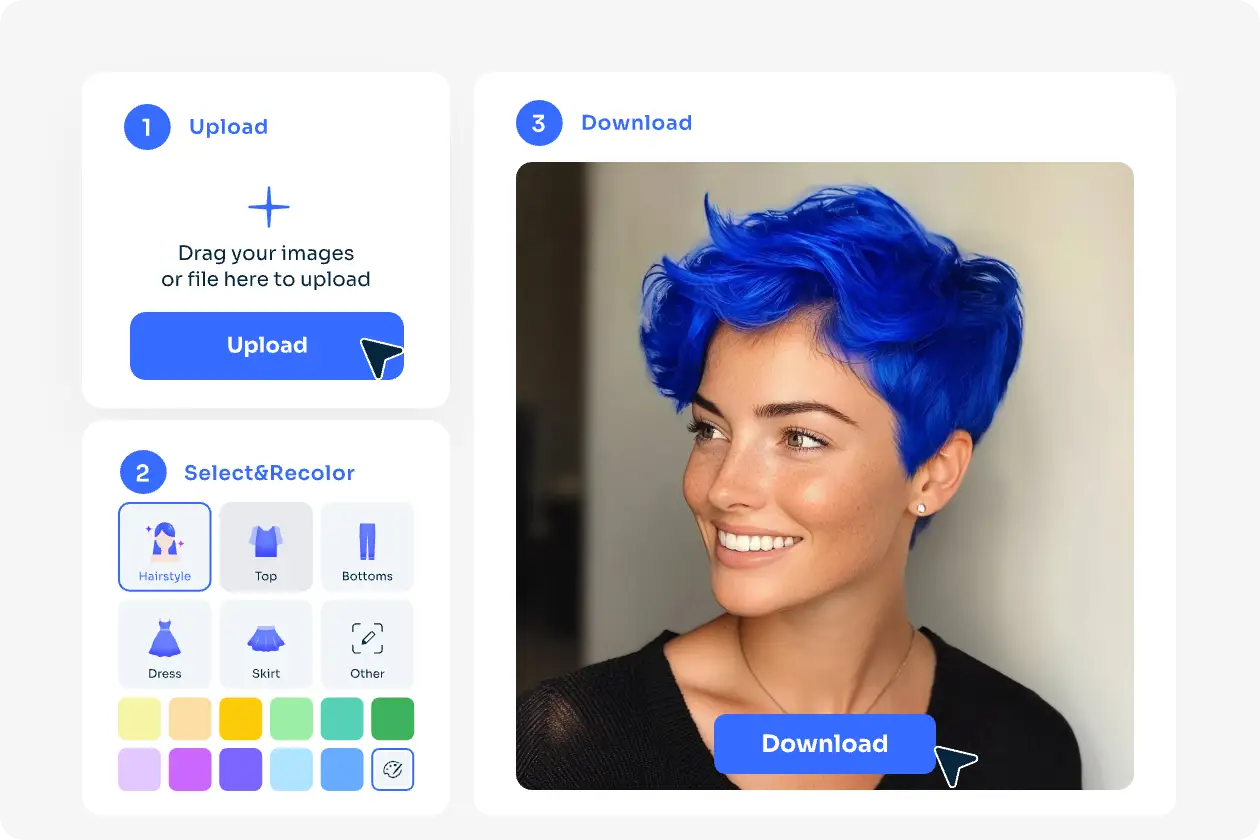 pasos para utilizar el filtro ai ease ai blue hair