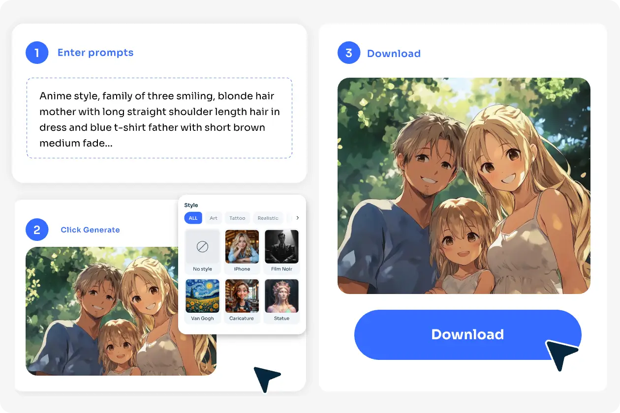 steps to use ai family photo generator