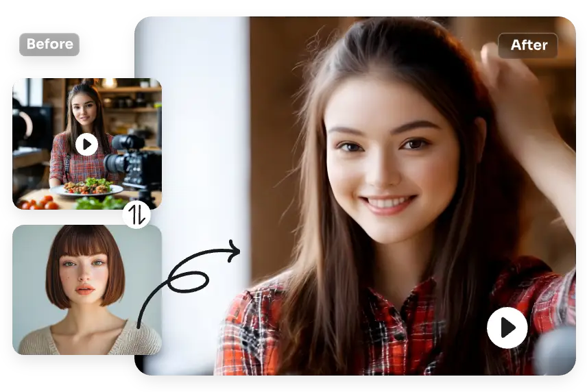 swap face with a woman doing food cooking live video