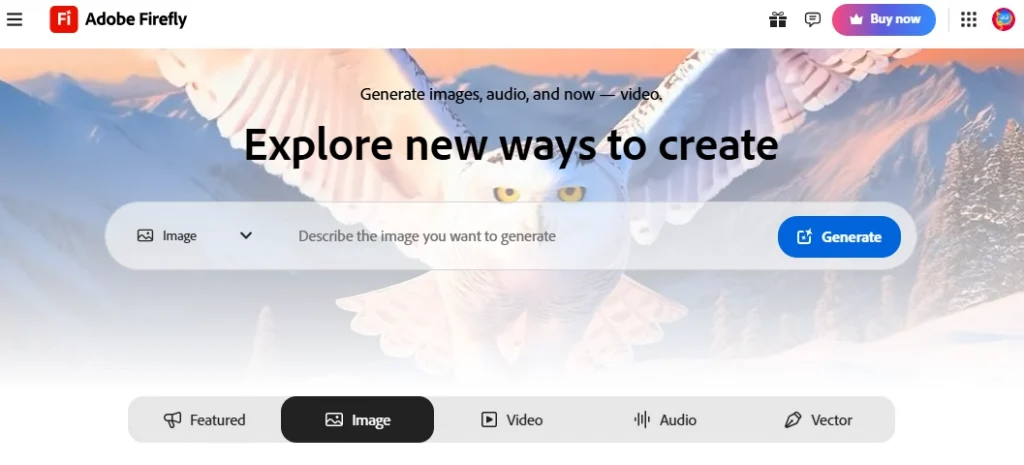die schnittstelle von adobe firefly ai photo designer