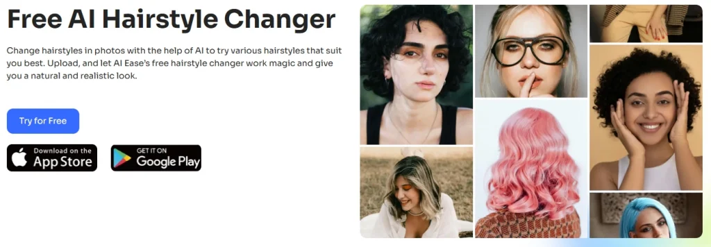 the interface of ai ease hairstyle changer