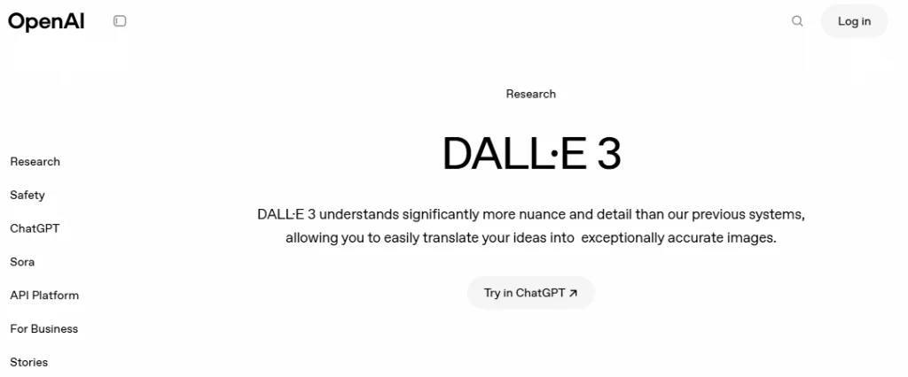 die schnittstelle von dall e 3 ai images generator