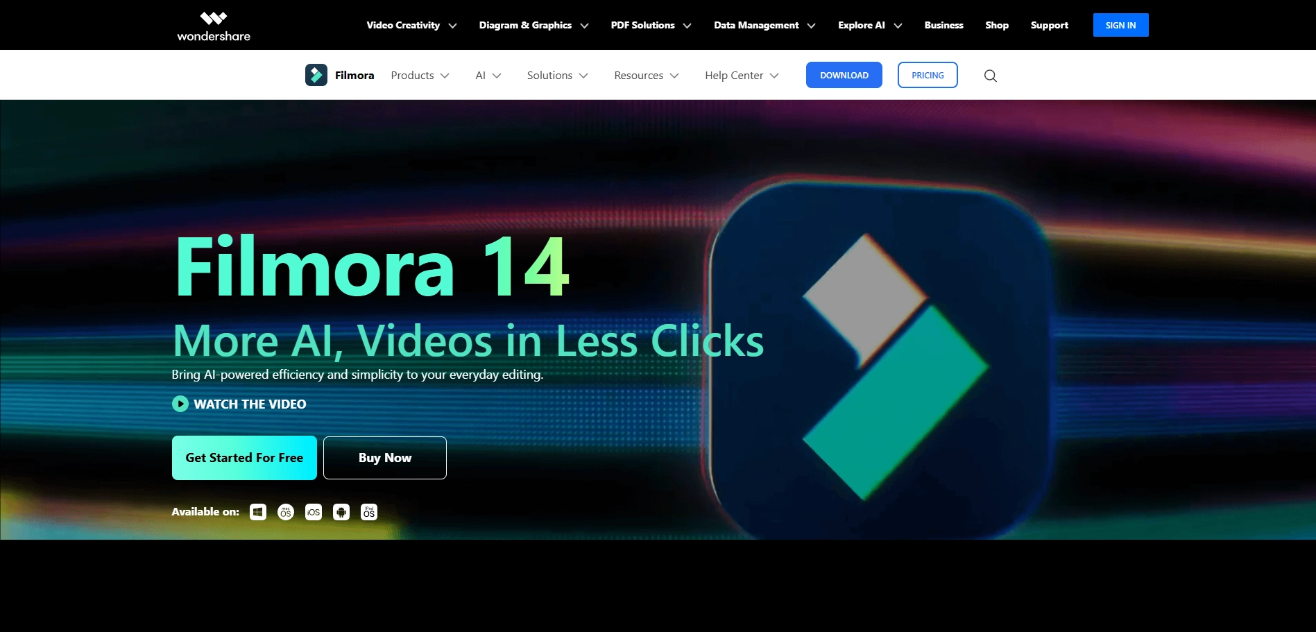 the interface of filmora video editor blurry video clearer