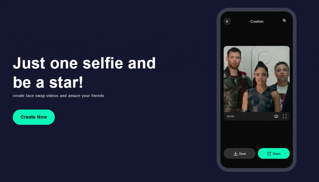 facemagic ai face swapアプリのウェブサイト・インターフェイス