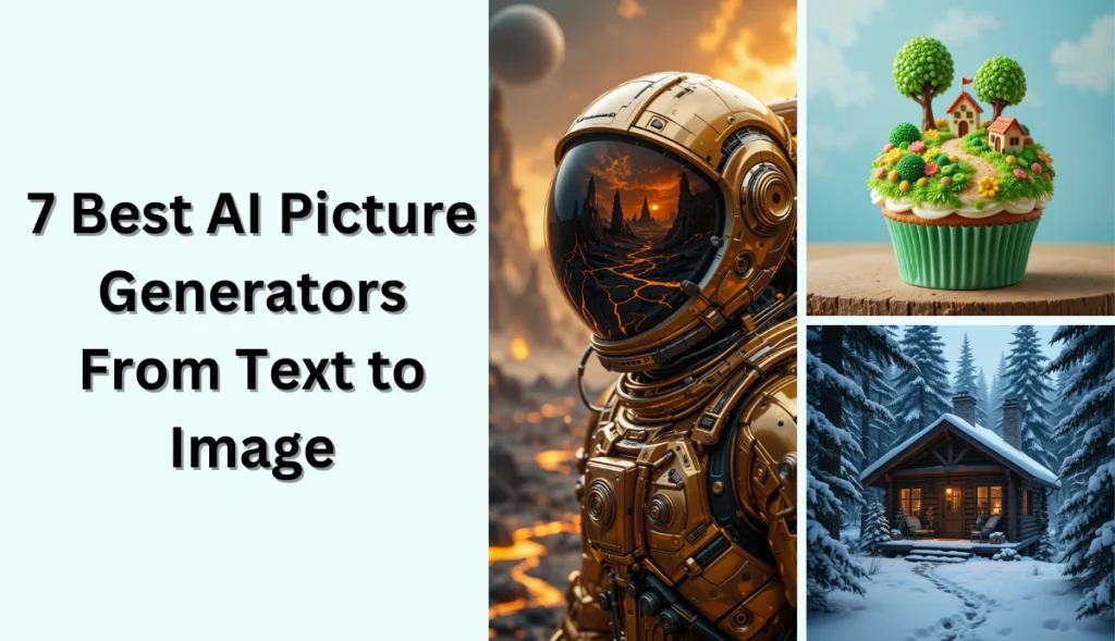 three ai generated photos with a title 7 best ai picture generator