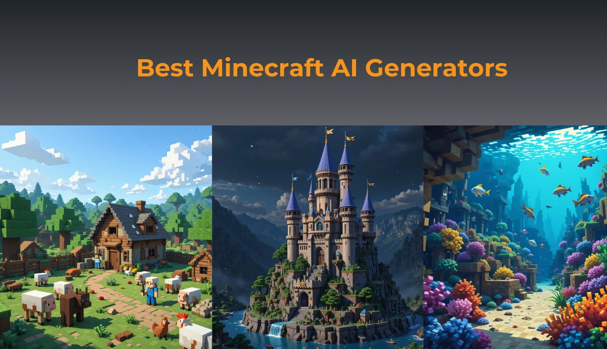 three examples of minecraft ai image from ai ease