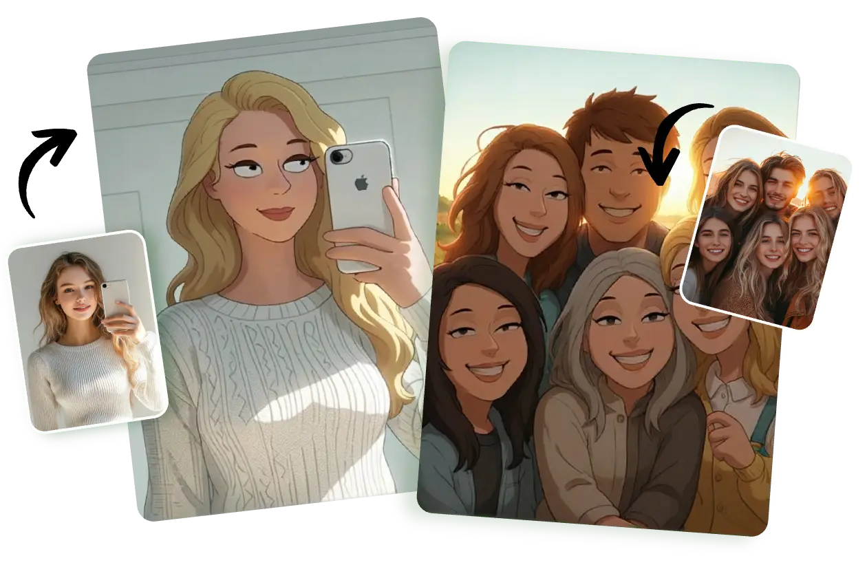 turn selfies or group shots into family guy ai