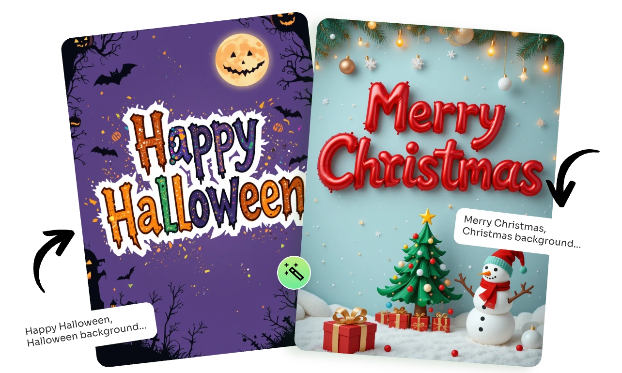 dos elegantes palabras de felicitación navideña hechas en aiease word art generator a partir de texto
