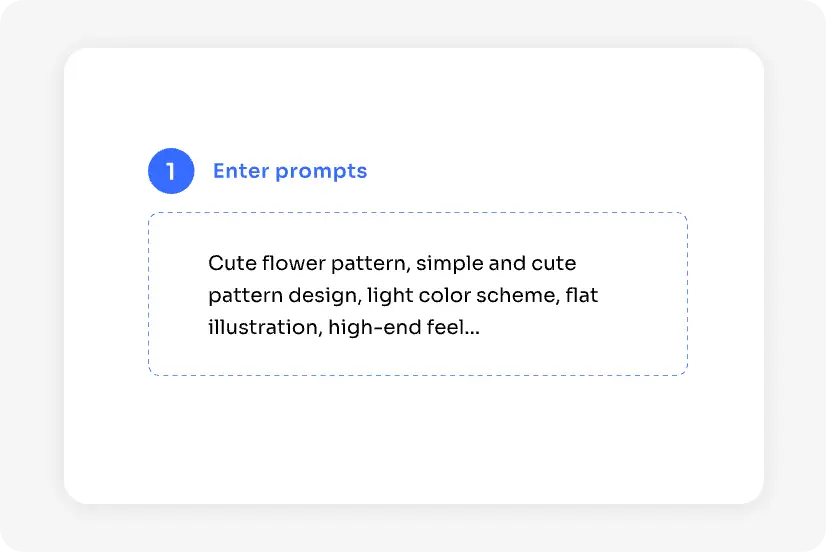 AI EaseのオンラインAIパターンジェネレーターでテキストプロンプトを入力する。