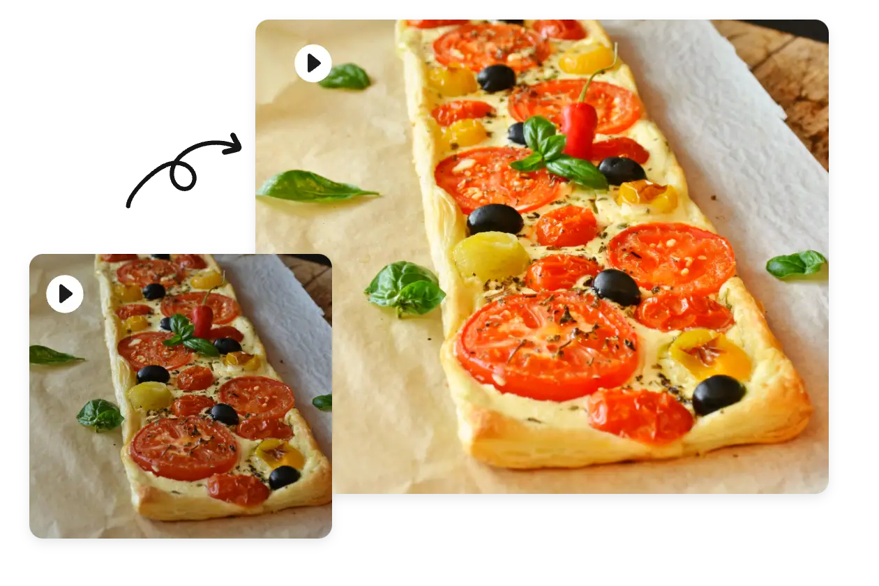 unblur a pizza video with ai ease