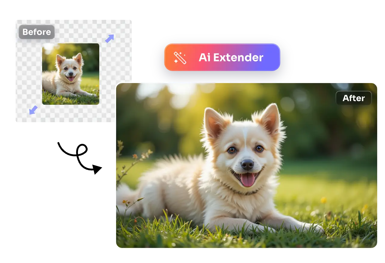 découper et étendre une image de chien